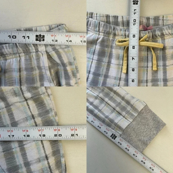 La Vie en Rose Pajama Set 2PC Sleepwear Long Sleeve Top PJ Pants White Grey Smal - Picture 10 of 14